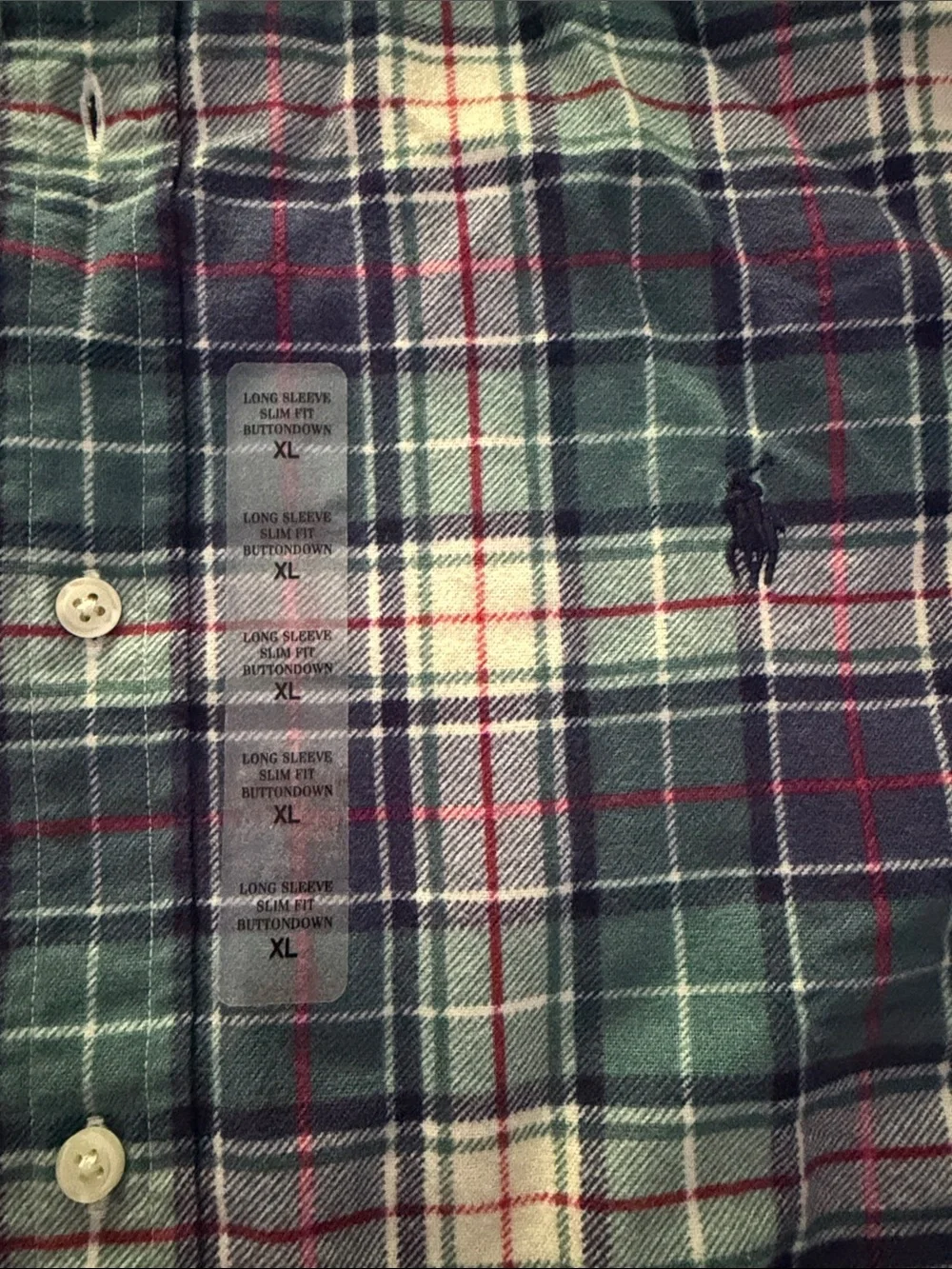 Polo by Ralph Lauren Green and Blue Plaid Button-Down Shirt